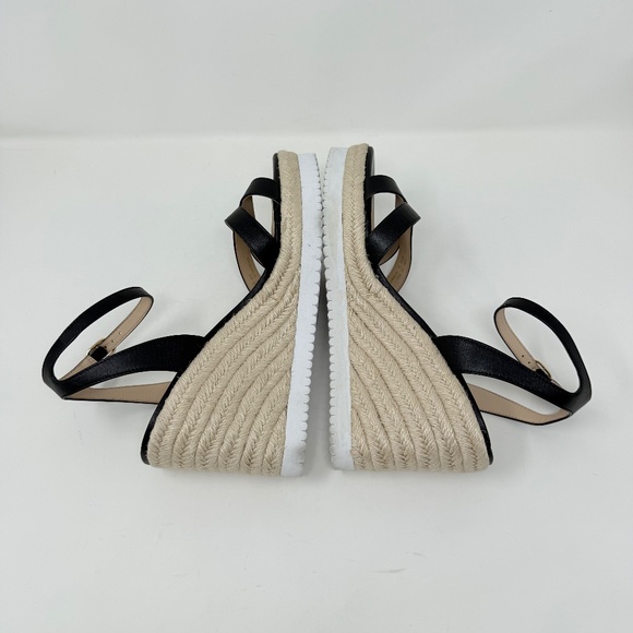 New Stuart Weitzman Catlina Espadrille Wedge Sandal Black Sz 9.5 - Picture 11 of 13